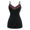 Haut à Bretelle en Dentelle Insérée de Grande Taille - Noir 5X