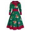 Robe Ligne A Flocon de Neige et Père Noël de Grande Taille - Vert Mer 3X