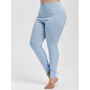 

Colored High Waisted Skinny Jeans, Light blue
