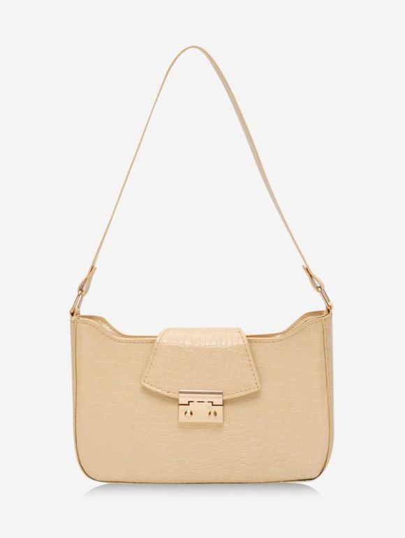 Sac à Bandoulière Rétro Texturé Rectangle - Jaune Soleil 