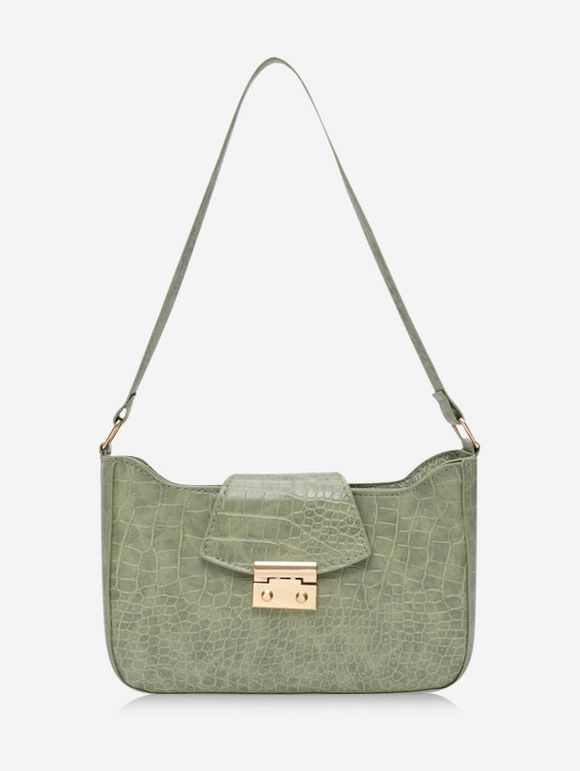 Sac à Bandoulière Rétro Texturé Rectangle - Vert Camouflage 