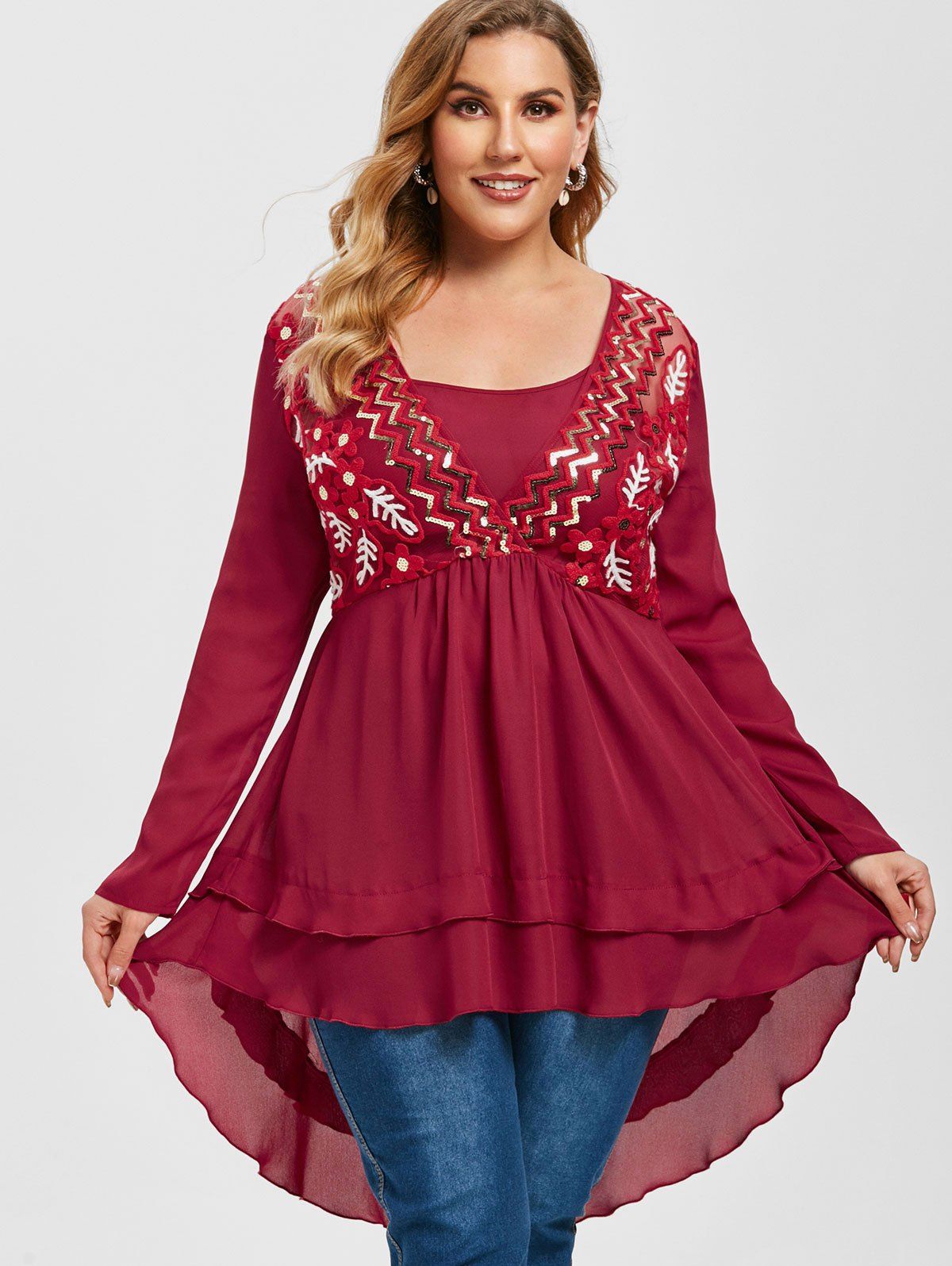 red sequin top uk