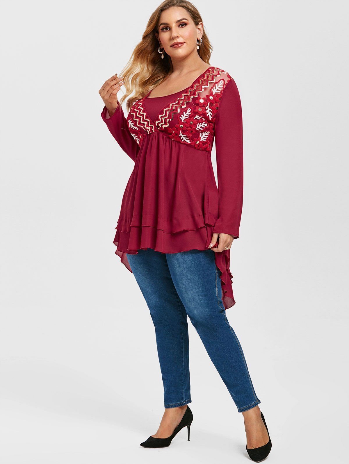 red sequin tops