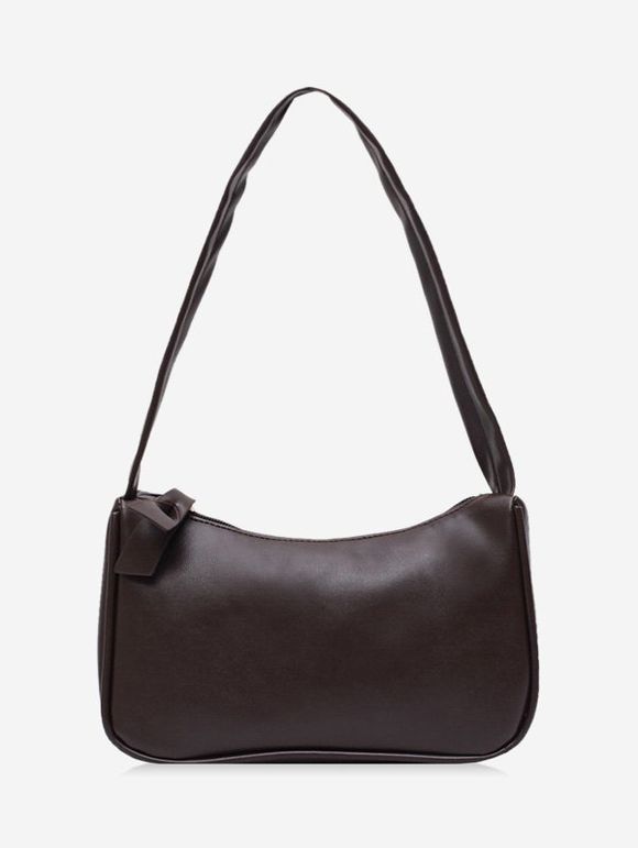 Sac à Bandoulière Simple Rectangle en Couleur Unie - Café profond 