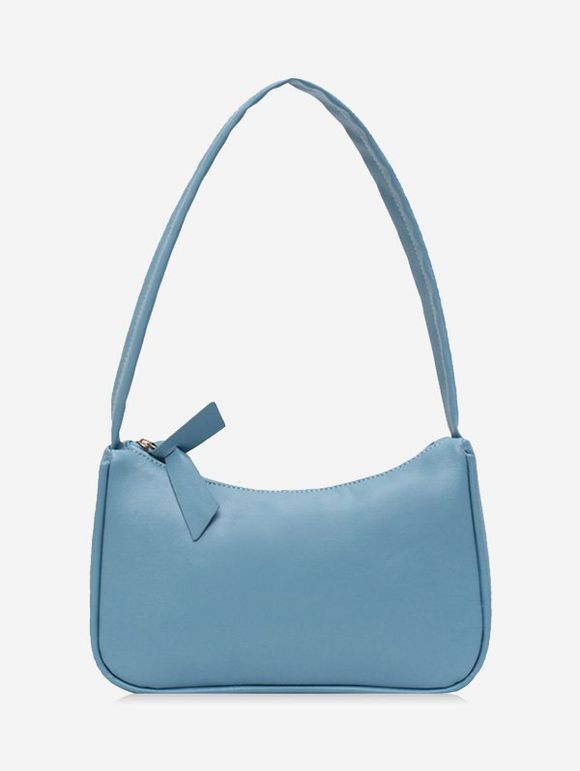 Sac à Bandoulière Simple Rectangle en Couleur Unie - Bleu gris 