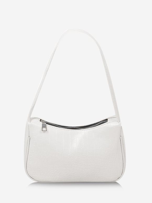 Sac à Bandoulière Texturé Style Français - Blanc 