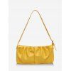 Sac à Bandoulière Rectangle Plissé en Couleur Unie - Jaune 