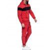 Contrast Zip Up Hoodie Jacket and Pants Sports Two Piece Set - RED XS