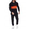 Contrast Zip Up Hoodie Jacket and Pants Two Piece Sports Set - RED WINE S