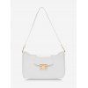 Sac à Bandoulière Rétro Texturé Rectangle - Blanc Lait 