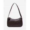 Sac à Bandoulière Simple Rectangle en Couleur Unie - Café profond 