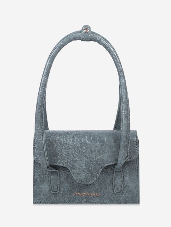 Sac à Bandoulière Rectangle Lettre Imprimée à Rabat - Ardoise bleue 