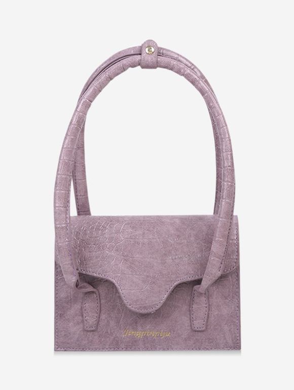 Sac à Bandoulière Rectangle Lettre Imprimée à Rabat - Lilas 