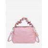 Sac à Main à Bandoulière en Couleur Unie à Volants - Rose Cochon 