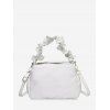 Sac à Main à Bandoulière en Couleur Unie à Volants - Blanc Lait 