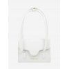 Sac à Bandoulière Rectangle Lettre Imprimée à Rabat - Blanc Lait 