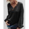 Textured Buttoned Knitwear - BLACK S