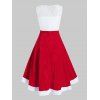 Plus Size Lace Insert Velvet High Low Party Dress - VALENTINE RED 4X