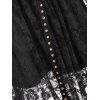 Rivets Lace Overlay Asymmetrical Dress - BLACK L