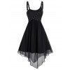 Robe Asymétrique Évasée - Noir 2XL