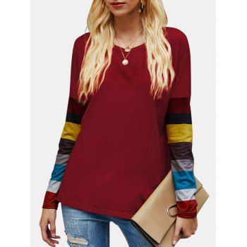 

Drop Shoulder Colorful Stripes T-shirt, Black