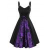 Robe Ligne A Crâne à Lacets à Œillet - Pourpre 2XL