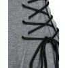 Mini Robe à Capuche à Lacets et Cordon de Serrage - Gris Foncé 3XL