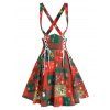 Jupe à Imprimé Salopette de Noël à Lacets - Rouge XL