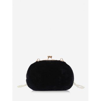 

Pearl Plush Crossbody Hand Bag, Black