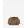 Sac à Main à Bandoulière Perlé en Peluche - café 