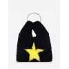 Sac à Bandoulière Motif d'Etoile en Fausse Fourrure avec Chaîne - Noir 