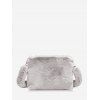Sac à Bandoulière Rectangle en Couleur Unie en Fausse Fourrure - Gris Clair 