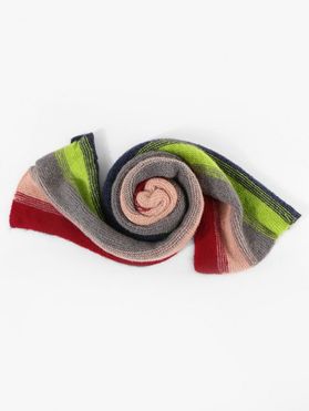 Colorblock Striped Knitted Long Scarf