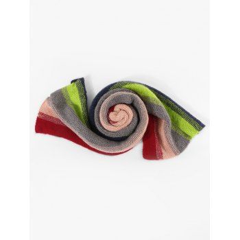 

Colorblock Striped Knitted Long Scarf, Multicolor b