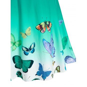 Buy Ombre Butterfly Ruched Bust High Rise Cami Dress. Picture