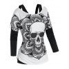 Ensemble de T-shirt Imprimé Crâne d'Halloween à Épaule Dénudée - multicolor S