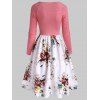Floral Print Ruched O Ring Dress - multicolor A M