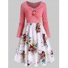 Robe Fleurie Imprimée Anneau en O à Volants - multicolor A L