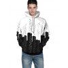 Abstract City Building Print Pullover Hoodie - WHITE 2XL