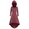Robe à Capuche Mi-Longue Haute Basse en Tricot - Rouge Vineux L