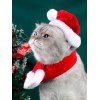 Ensemble d'Echarpe Chapeau de Noël Accessoires pour Animal Domestique - Rouge 
