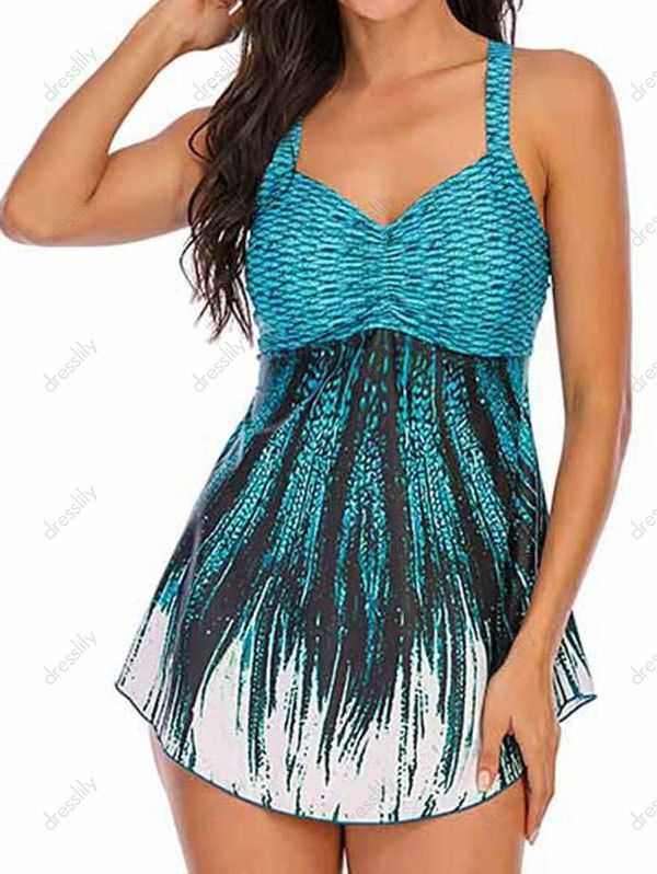 [44% OFF] 2020 Mermaid Ruched Empire Waist Tankini Swimwear In LIGHT ...