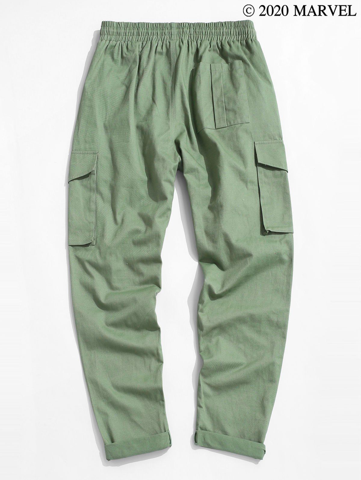 [36% OFF] 2021 Marvel Spider-Man Patched Cargo Pants In SEA GREEN ...