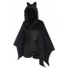 Costume d'Halloween Chauve-souris Panneau en Fausse Fourrure en Velours - Noir L