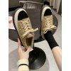 Chaussures Plates en Blocs de Couleurs en Fausse Fourrure - Kaki EU 37