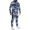 Ensemble de Veste à Imprimé Camouflage et de Pantalon - Bleu gris L