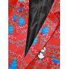 Christmas Tree Penguin Print Lapel Side Slit Blazer - multicolor XL