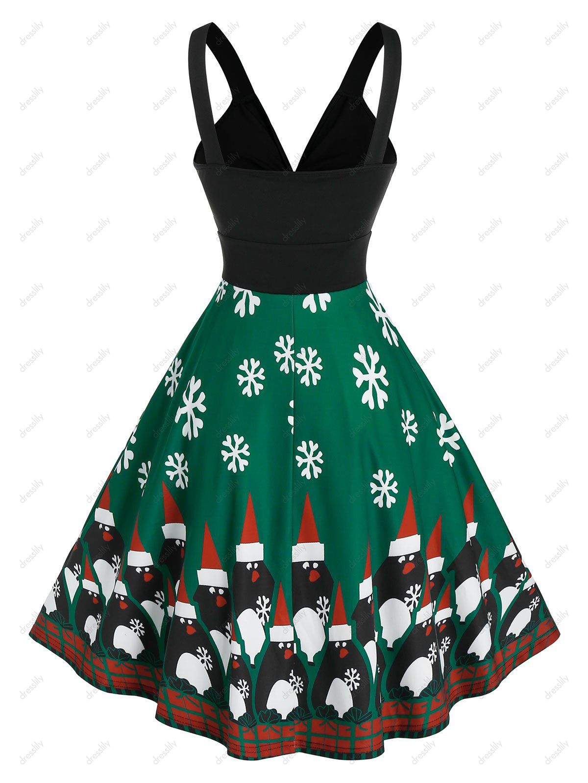 [44% OFF] 2021 Christmas Snowflake Pattern Front Twist Dress In ...