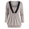 T-shirt Bicolore Motif en V - Bronze 3XL