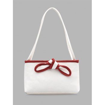 

Bowknot Design PU Leather Tote Bag, Milk white